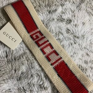 Gucci Ivory and Crimson Logo Headband
